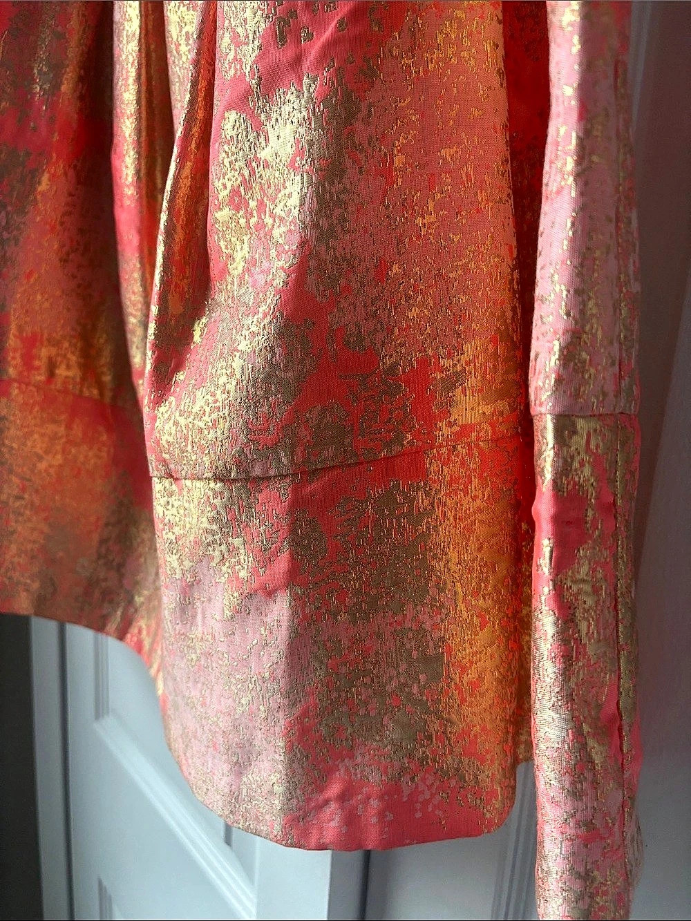 Anthropologie Brocade A-Line Skirt in Pink & Gold Size 6 Like New - Picture 6 of 8